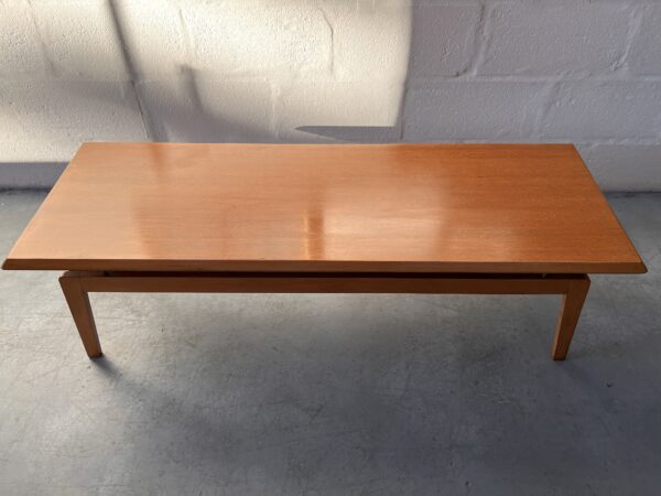 1960s Mid Century Floating Top Coffee Table with Slatted Magazine Rack 
