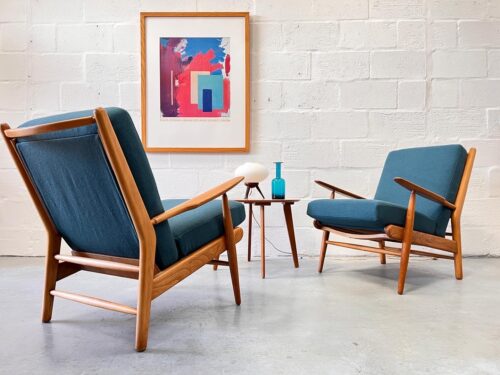 British Pair of Mid Century Armchairs by Scandart