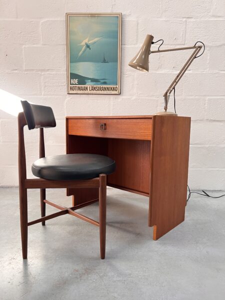 G Plan Form Five Vintage Small Teak Desk / Dressing Table With Drawer 