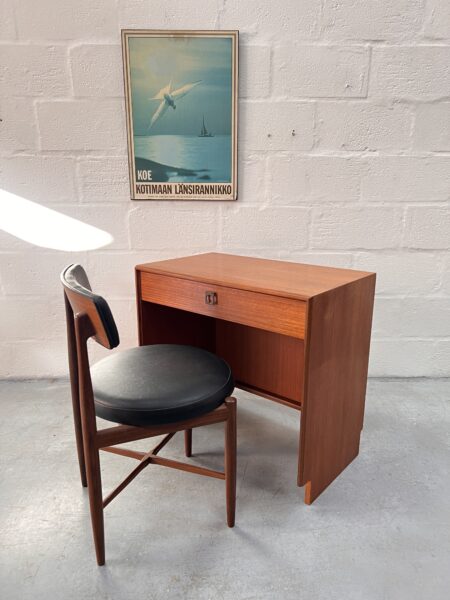 G Plan Form Five Vintage Small Teak Desk / Dressing Table With Drawer 