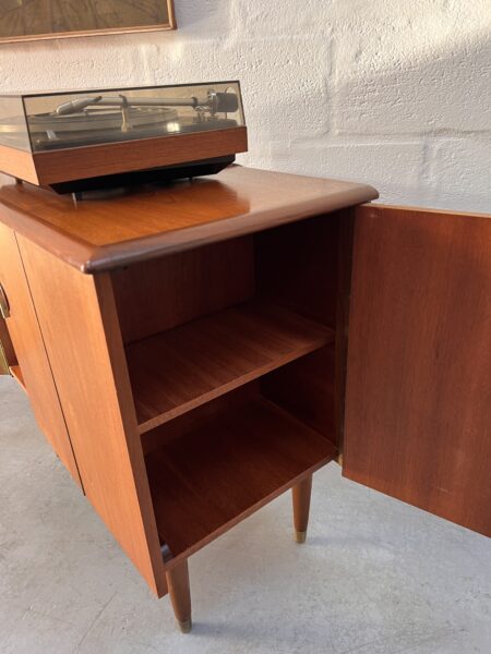 Mid Century Teak Media Cabinet, Vinyl Storage Cupboard