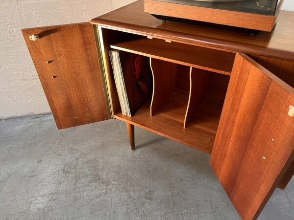 Mid Century Teak Media Cabinet, Vinyl Storage Cupboard