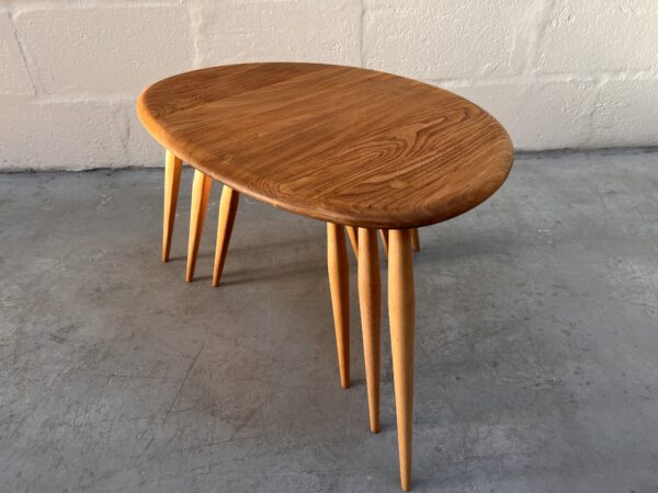 Vintage Mid Century Blonde Set of Ercol ‘Pebble’ Nest of Tables