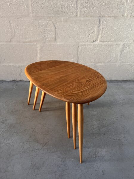 Vintage Mid Century Blonde Set of Ercol ‘Pebble’ Nest of Tables