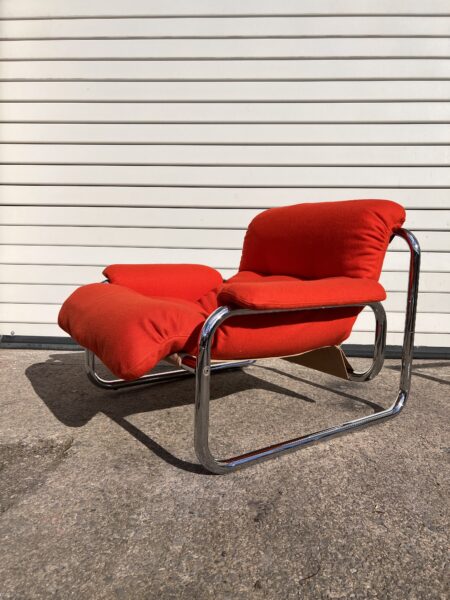 Swedish 1970s Tubular Chrome Lounge Chair by Johan Bertil Häggström