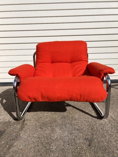 Swedish 1970s Tubular Chrome Lounge Chair by Johan Bertil Häggström