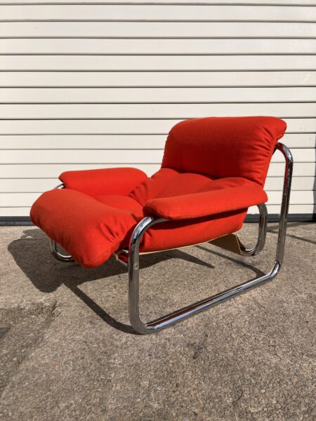 Swedish 1970s Tubular Chrome Lounge Chair by Johan Bertil Häggström