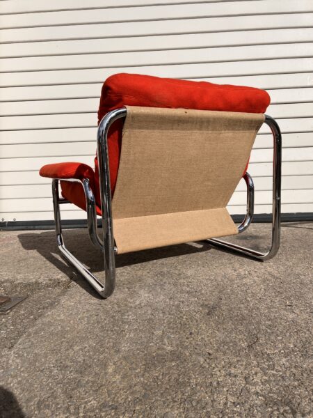 Swedish 1970s Tubular Chrome Lounge Chair by Johan Bertil Häggström