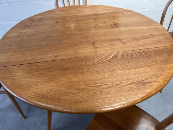Vintage Blue Label Blonde Ercol Dining Table and 4 Windsor Dining Chairs