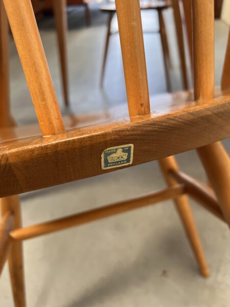 Vintage Blue Label Blonde Ercol Dining Table and 4 Windsor Dining Chairs