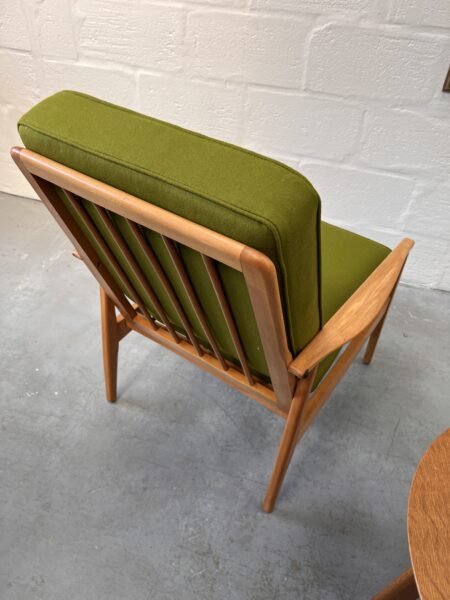 Pair of Scandi Mid Century Beech Armchairs