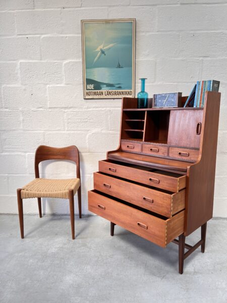 1960's Danish Teak Vintage Writing Bureau