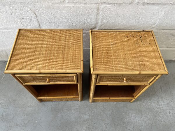 Pair of 1970s Vintage Bamboo Bedsides