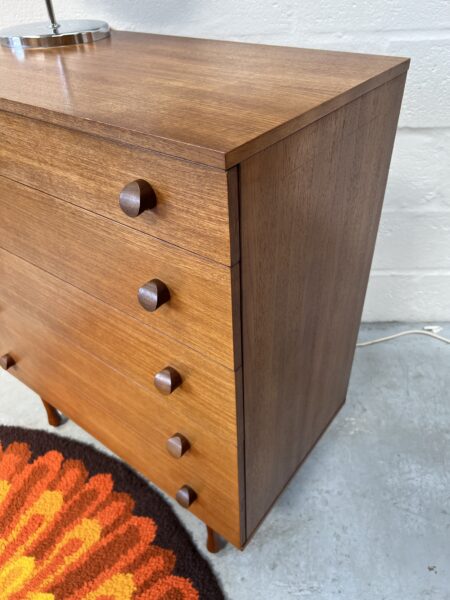 Vintage 1960s Avalon Chest Of 5 Drawers  / TallBoy  