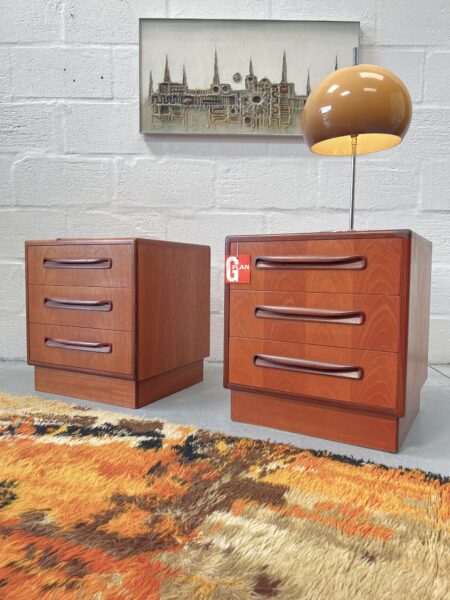 Matching Pair of 1970s 'Fresco' G Plan Bedside Drawers 