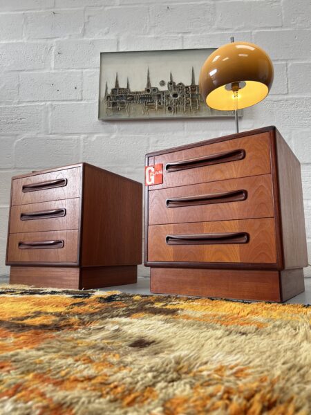 Matching Pair of 1970s 'Fresco' G Plan Bedside Drawers 