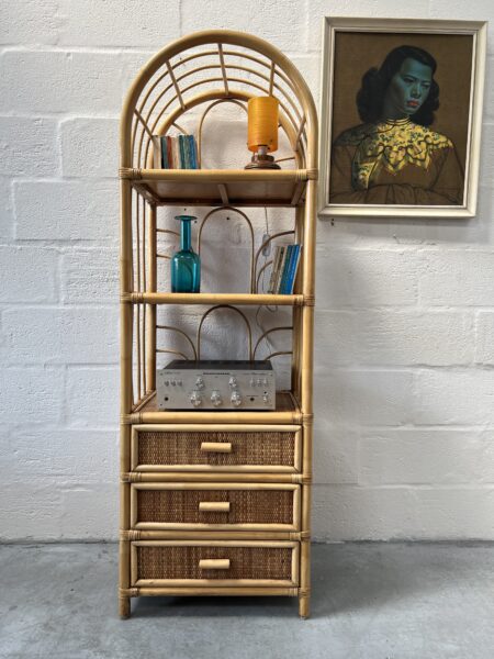 1970s Tikki Vintage Bamboo Bookshelf 