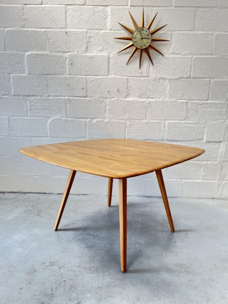 Vintage 1960s Ercol Drop Leaf Square Elm & Beech Dining Table Model 492