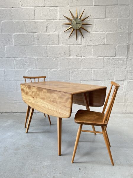 Vintage 1960s Ercol Drop Leaf Square Elm & Beech Dining Table Model 492