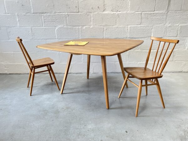 Vintage 1960s Ercol Drop Leaf Square Elm & Beech Dining Table Model 492