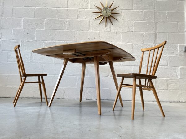 Vintage 1960s Ercol Drop Leaf Square Elm & Beech Dining Table Model 492