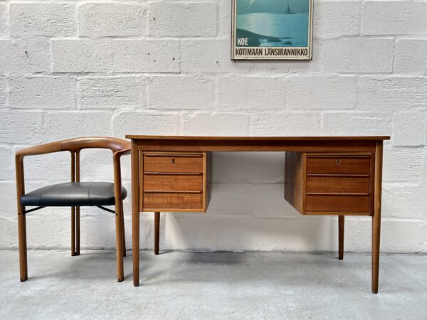 Vintage Danish Teak Desk by Gunnar Nielsen for Tibergaard, 1960s