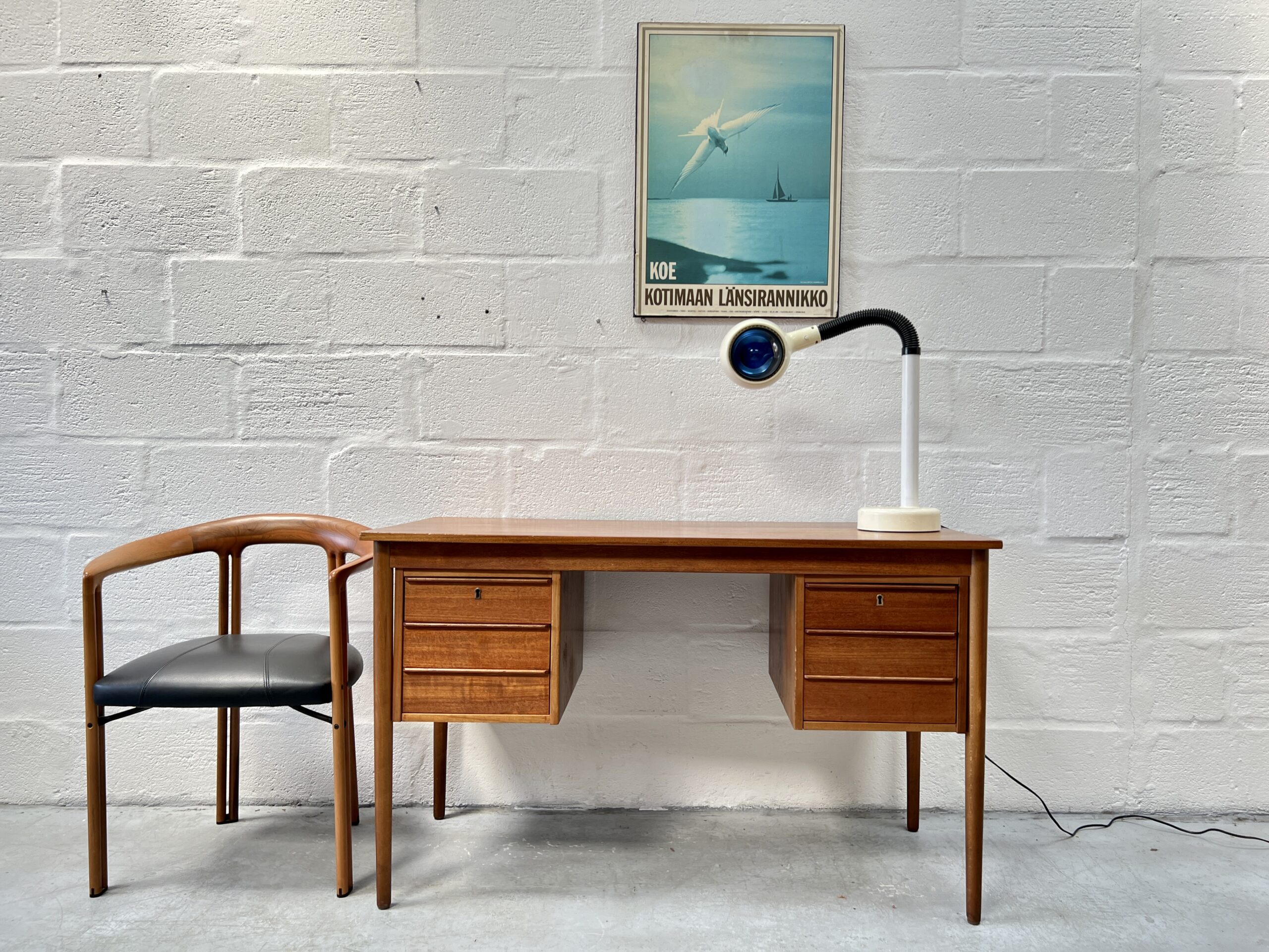 Vintage Danish Teak Desk by Gunnar Nielsen for Tibergaard, 1960s