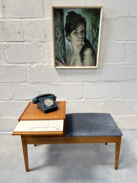 Retro Chippy Telephone Hall Table with Seat 