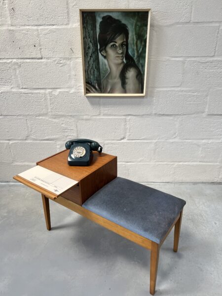 Retro Chippy Telephone Hall Table with Seat 