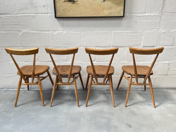 Set of 4 Mid Century Ercol Stacking Chairs