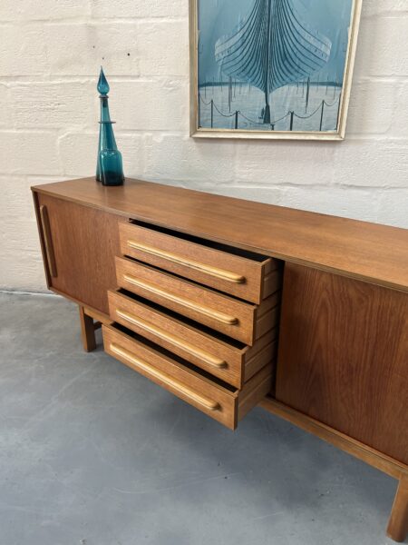 Danish Style Teak Retro Sliding Door Sideboard