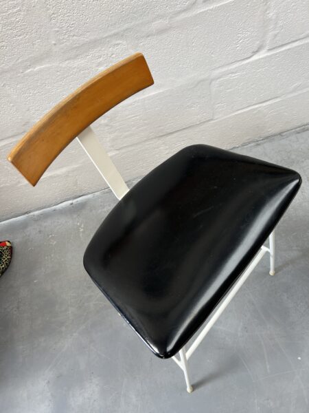 Pair of White Framed 'Program' Stools Designed by Frank Guille for Kandya, 1958