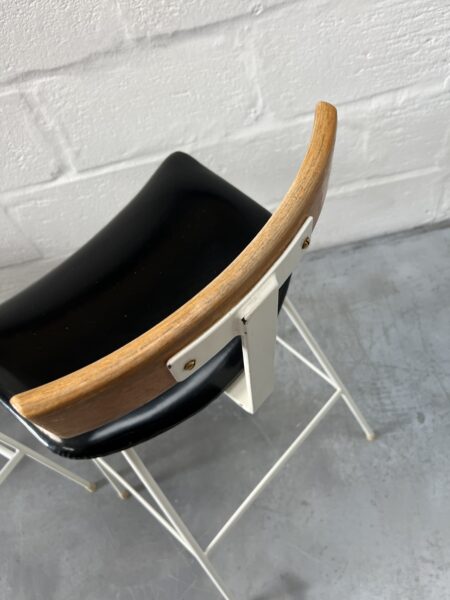 Pair of White Framed 'Program' Stools Designed by Frank Guille for Kandya, 1958