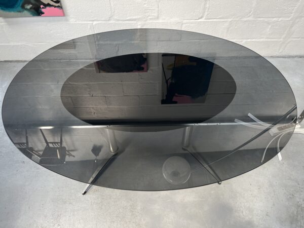 Set of 4 Cesca Style Dining Chairs and Glass Oval Table