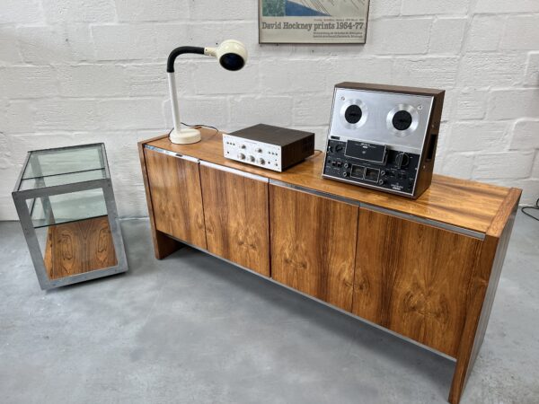1970s Merrow Associates Rosewood & Chrome Sideboard by Richard Young