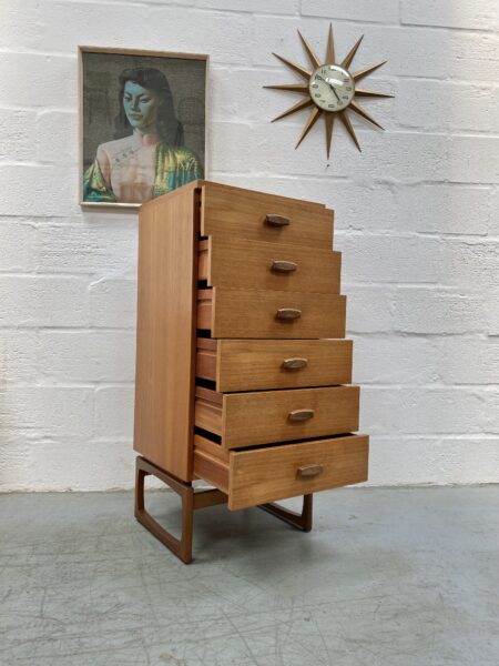 1960s G Plan Teak Quadrille 'Tallboy' Chest of Drawers