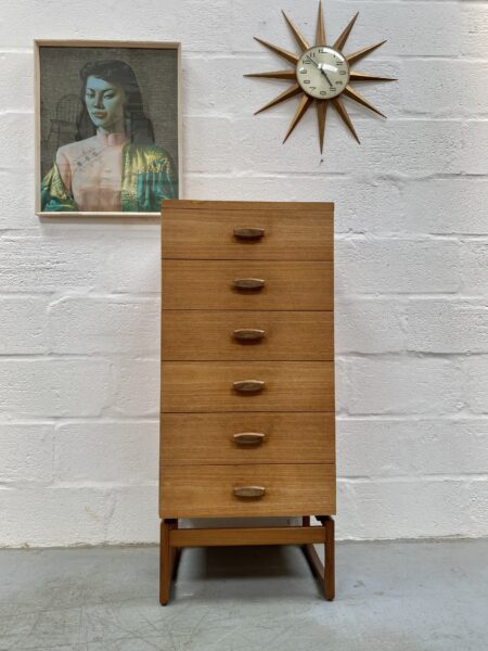 1960s G Plan Teak Quadrille 'Tallboy' Chest of Drawers