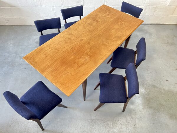 J. Christopher Heal for Heals Dining Suite, Utility CC41 Table & 6 Upholstered Dining Chairs