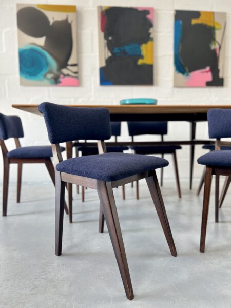 J. Christopher Heal for Heals Dining Suite, Utility CC41 Table & 6 Upholstered Dining Chairs