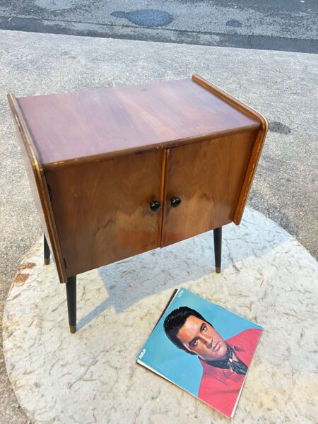 Vintage Record Vinyl Cabinet with Atomic Dansette Legs  