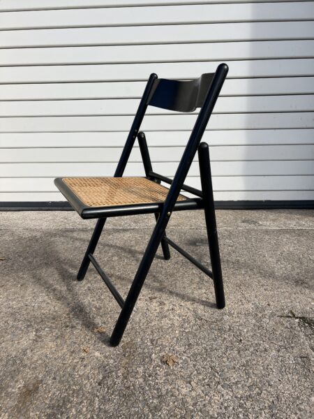 Early 1980s Habitat Black Beech and Cane 'Carole' Folding Chairs