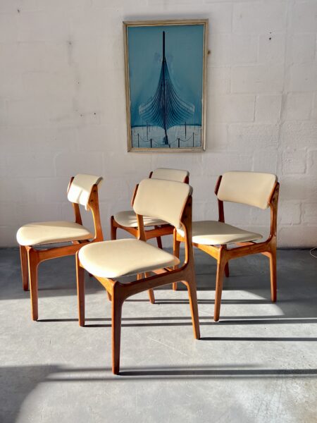 Set of 4 1970s Erik Buch for Domus Danica Danish Teak Dining Chairs