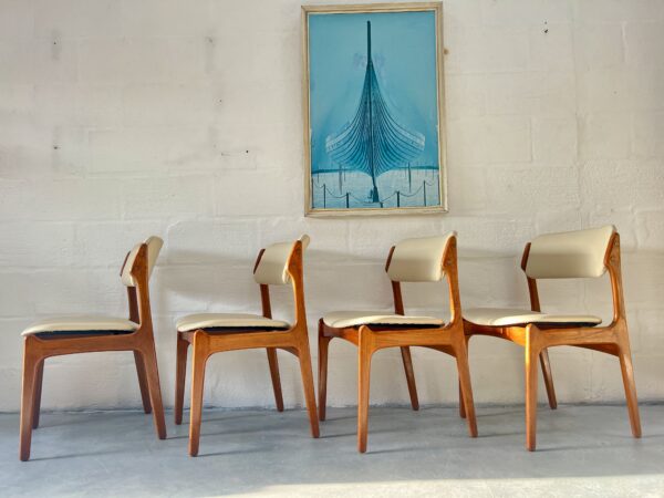 Set of 4 1970s Erik Buch for Domus Danica Danish Teak Dining Chairs