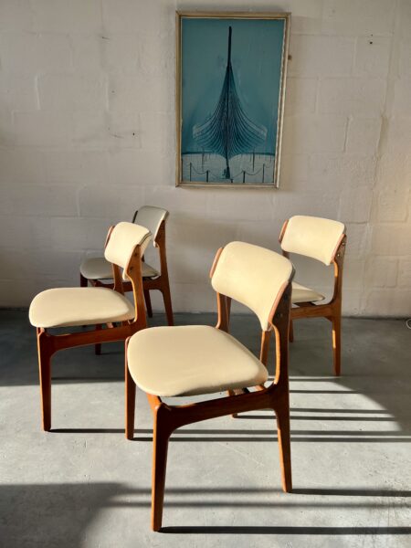 Set of 4 1970s Erik Buch for Domus Danica Danish Teak Dining Chairs