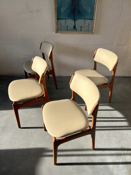 Set of 4 1970s Erik Buch for Domus Danica Danish Teak Dining Chairs