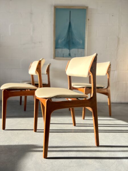 Set of 4 1970s Erik Buch for Domus Danica Danish Teak Dining Chairs