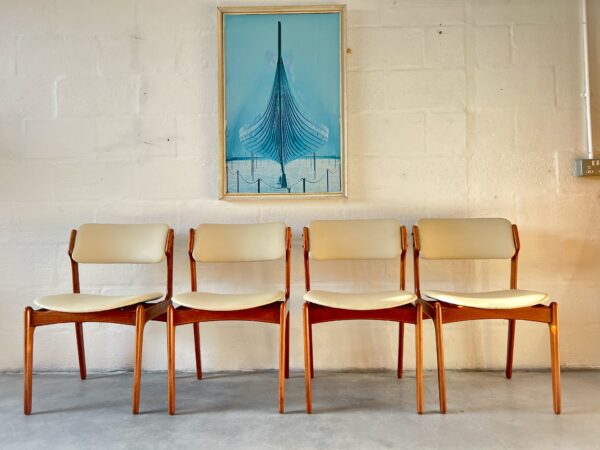 Set of 4 1970s Erik Buch for Domus Danica Danish Teak Dining Chairs