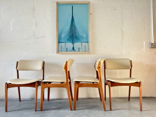 Set of 4 1970s Erik Buch for Domus Danica Danish Teak Dining Chairs