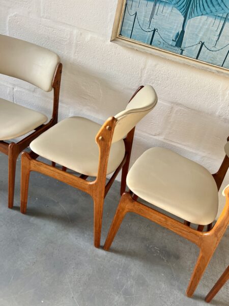 Set of 4 1970s Erik Buch for Domus Danica Danish Teak Dining Chairs