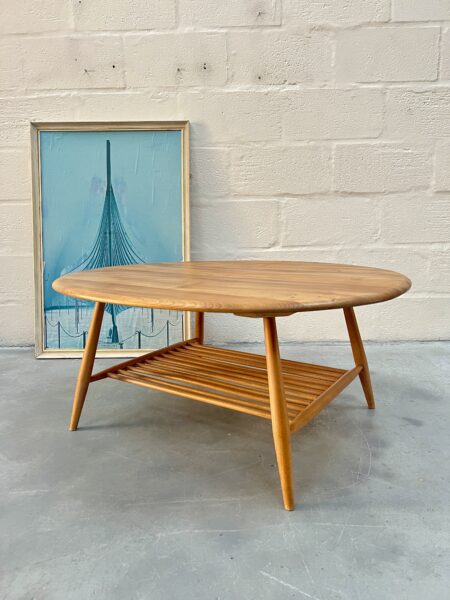 Vintage Solid Elm Ercol Model 454 Supper Table